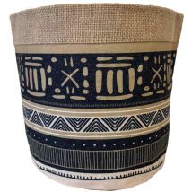 Cache-pot en jute motifs géométriques 14 cm