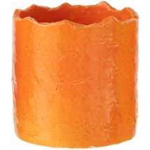 Cache pot fiesta orange en céramique 15 cm