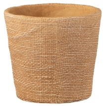 Cache pot en ciment aspect jute naturelle