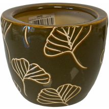 Cache-pot – Ø21.5 cm – Jaune Ginkgo – Terre cuite émaillé brillant – Jardin piscine