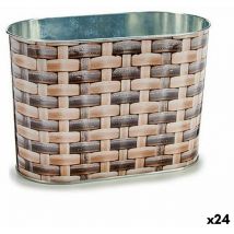 Ibergarden - Jardinière ovale en osier métallique 12,7 x 15 x 23,5 cm (24 unités)