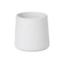 Cache-pot rond en céramique blanc 18x18x17 cm