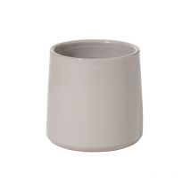 Cache-pot rond en céramique gris 18x18x16.5 cm