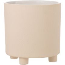 Cache-pot en céramique beige 26x26x27 cm