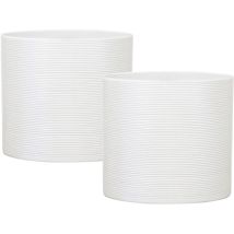 Pot à fleurs set de 2 en céramique, coloris: Panna, 14 cm de diamètre, 13 cm de hauteur, 1,5 l vol. - Scheurich