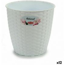 Stefanplast - Porte-pot de fleurs white plastic 19 x 17,5 x 19 cm (12 pièces)