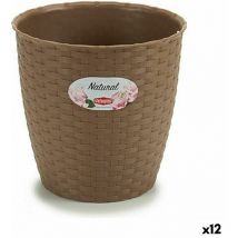 Stefanplast - Porte-pot de fleurs plastique brun 19 x 17,5 x 19 cm (12 pièces)