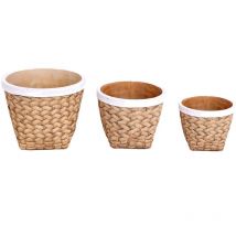 Cache-pots ciment aspect osier (Set de 3)