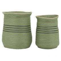 Cache-pots en jonc vert (lot de 2)