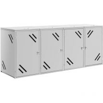 Uniprodo - Cache-poubelle 4 x 240 l Fentes d'aération - Habillage de poubelle Abri à poubelle