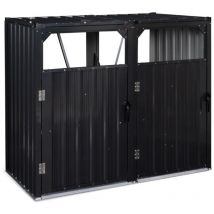 Abri poubelle double en acier 147x80x120 cm - Gris anthracite 1,17m²