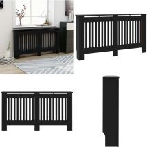 Vidaxl - Cache-radiateur noir 152x19x81,5 cm mdf - cache-radiateur - cache-radiateurs - Home & Living - Noir