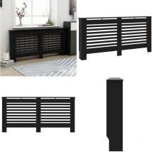 Vidaxl - Cache-radiateur noir 172x19x81,5 cm mdf - cache-radiateur - cache-radiateurs - Home & Living - Noir