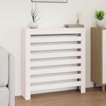Cache-radiateur,Revêtement de radiateur Blanc 79,5x19x84 cm Bois massif de pin CFW52482