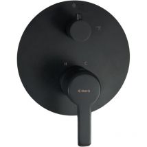 Robinet douche dissimulé commutateur Douchette/Pluie Laiton zingué Noir