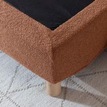 Cache-sommier bouclette intégral terracotta 160x200