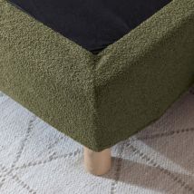 Cache-sommier bouclette intégral kaki 160x200