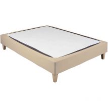 Cache-sommier coton jersey beige 200x200 - Beige