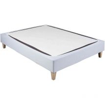 Cache-sommier coton jersey gris 200x200 - Gris