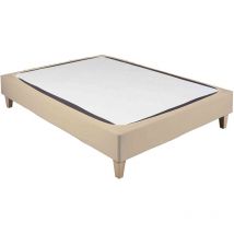 Cache-sommier coton jersey beige 120x200 - Beige