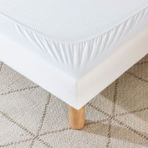 Cache-sommier coton jersey blanc 130x200