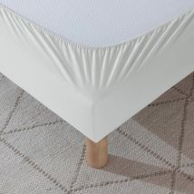 Cache-sommier coton jersey gris 160x190 - Gris