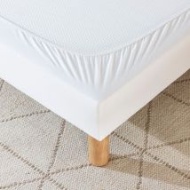 Cache-sommier coton jersey blanc 180x200