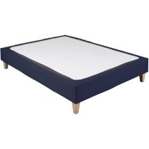 Cache-sommier coton jersey bleu marine 80x190 - Bleu marine