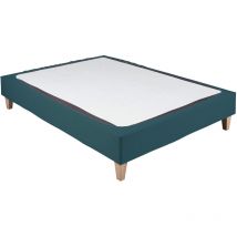 Cache-sommier coton jersey bleu canard 80x190 - Bleu canard