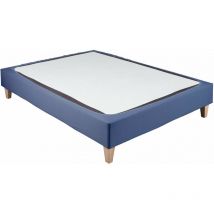 Cache-sommier coton jersey bleu océan 120x190 à 130x200 - Bleu