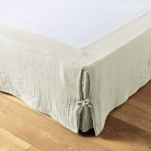 Cache-sommier gaze de coton 140 x 190 cm Gaia vert clair