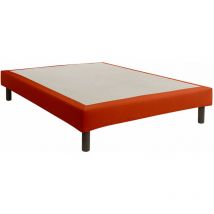 Cache-sommier intégral 100% coton terracotta 160x200