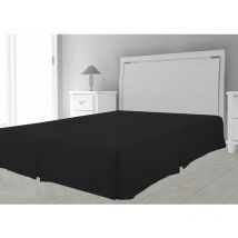 Cache sommier microfibre 160x200 cm noir