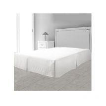 Cache sommier plateau 3 plis 140x190 cm blanc