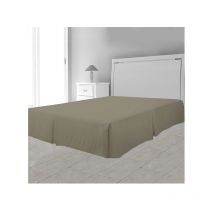Cache sommier plateau 3 plis 160 x 200 cm - Différents coloris Taupe - Taupe