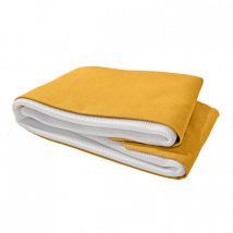 Cache-sommier tapissier 160x200 cm en tissu jaune - nivu 9366