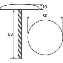 Cache trou laiton époxy blanc ø 50 mm Pellet