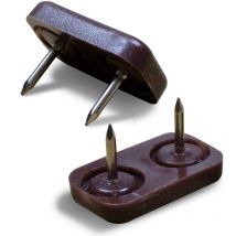 Patin plastique 30 x 18 mm glisseur à clouer brun - Ajile