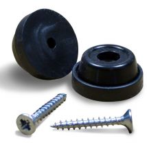 Pied anti-dérapant diam. 24 mm base plastique à visser noir - Ajile