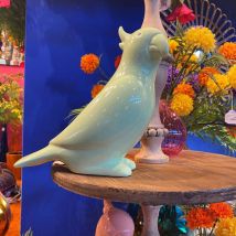 Decossima - Décoration à poser Cacatoès en céramique vert clair