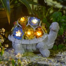 Cadeau de Saint-Valentin pour femme maman Figurines de jardin solaires Tortue Décoration de jardin pour extérieur Maison Balcon Décoration avec 7