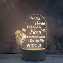Cadeau Fete Des Meres, Cadeau Maman - Veilleuse En Acrylique, Cadeau Anniversaire Maman, Cadeau pour Maman Original, Idee Cadeau Maman Noel, Cadeaux