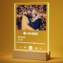 Cadeau Saint Valentin Femme Homme, Spotify Plaque Personnalisé Cadeau ST Valentin Couple, Lampe Personnalisée avec Photo Cadeaux, Idee Cadeau
