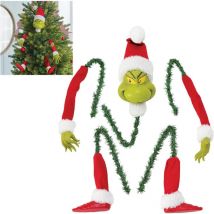 Cadeaux de décoration pour Sapin de Noël, Sommet Sapin Noël, Tête/Bras/Jambe d'elfe pour Sapin, Jambe d'elfe rembourrée coincée au Sommet, Crochets
