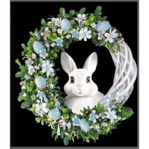 [Cadeaux de Pâques]Couronne de Pâques - Couronne de lapin - Décoration de la maison - Couronne d'œufs de Pâques - Décoration en acrylique - Couronne