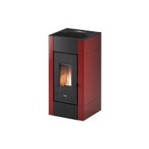 Cadel - Pelletofen Cristal 9 Metall Rot 8,5 kW Pellet Air Kamin Kaminofen belüftet
