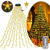 Bleosan - Cadena de luces navideñas led de 2m, 400 luces blancas cálidas, 8 modos de iluminación, función de memoria para Navidad en interiores y