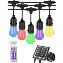 Trade Shop - Catena Luminosa Solare Da Esterno Giardino 10 Mt 10 Lampadine Luce Rgb Mz-lxy -