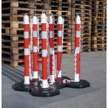 Temka - Cadena señalización + poste ( 5x3m cadenas + 6 postes)