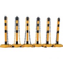 Temka - Cadena señalización + poste ( 5x3m cadenas + 6 postes)